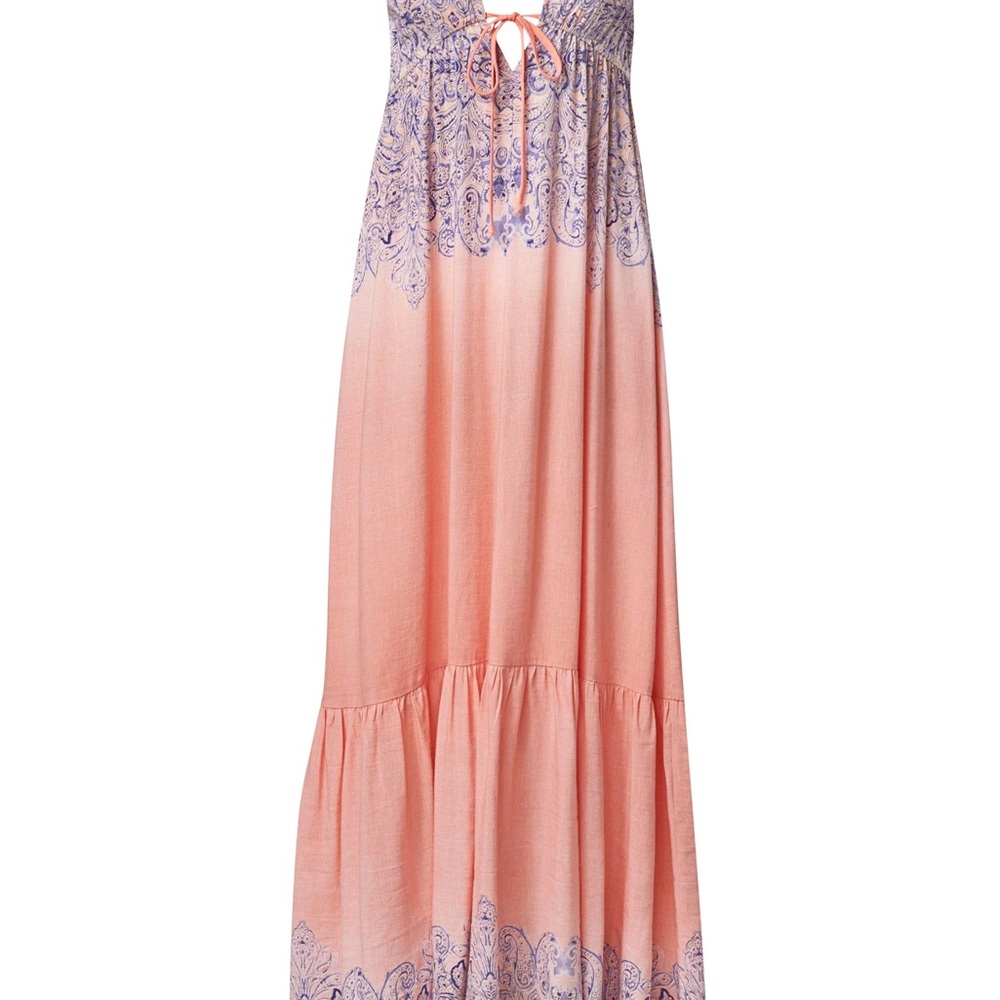 VENUS Peach and Lavender Paisley Maxi Dress